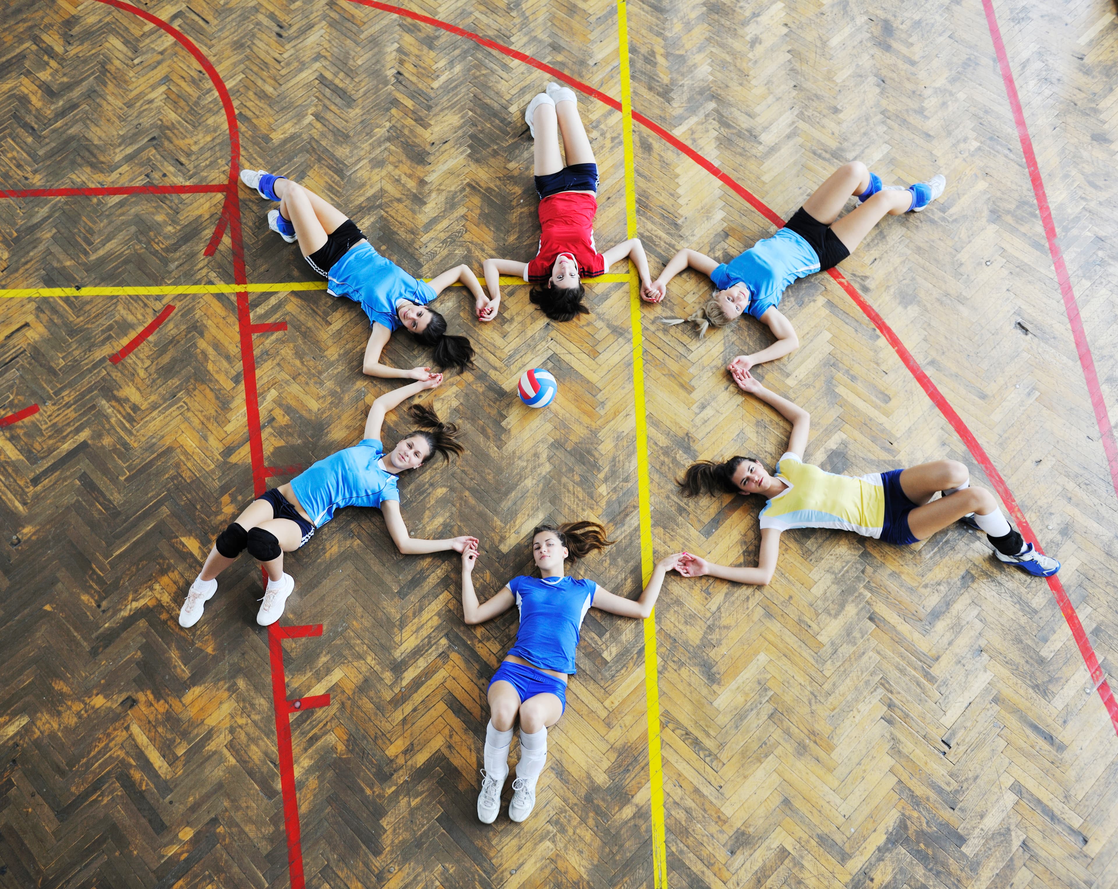 Volleyball team training session